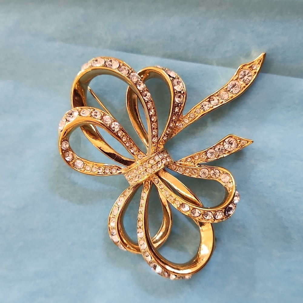 Vintage Kjl For Avon Bow Brooch - image 1